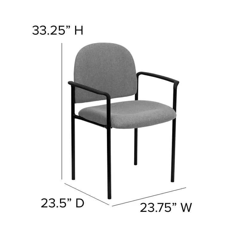 Comfort Stackable Steel Side Reception Chair with Arms