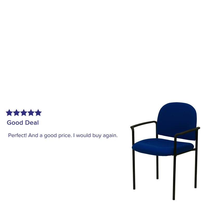 Comfort Stackable Steel Side Reception Chair with Arms