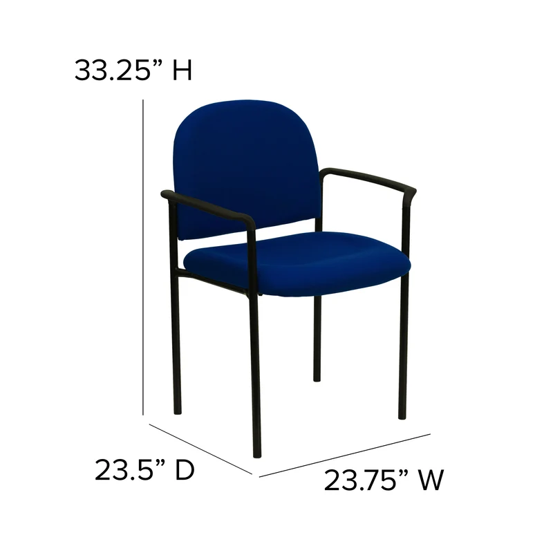 Comfort Stackable Steel Side Reception Chair with Arms