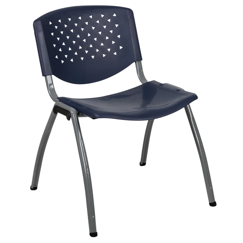Home and Office Plastic Stack Chair with Perforated Back - Guest Chair