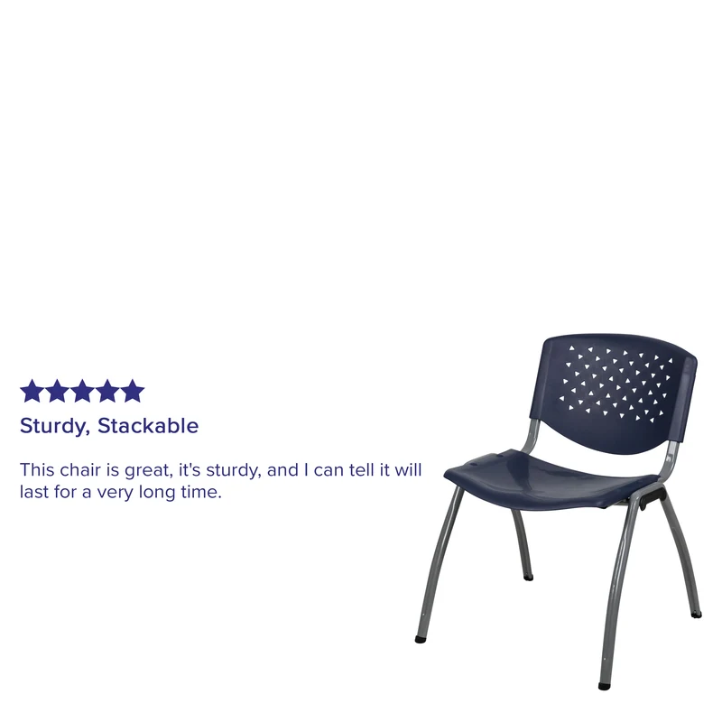 Home and Office Plastic Stack Chair with Perforated Back - Guest Chair
