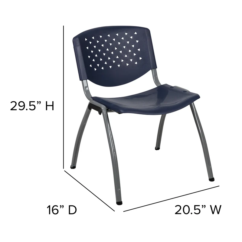 Home and Office Plastic Stack Chair with Perforated Back - Guest Chair