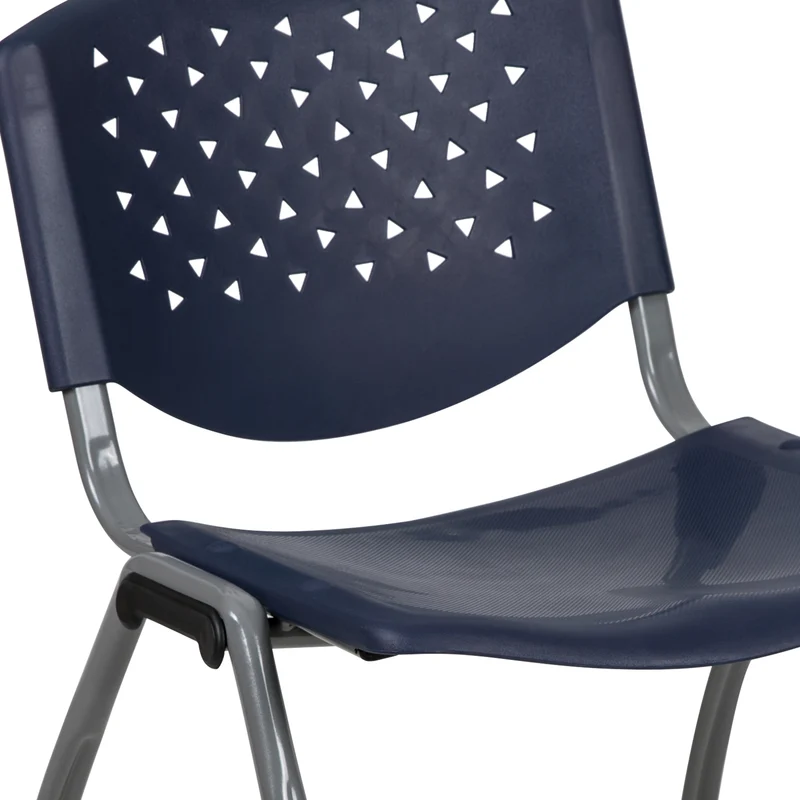 Home and Office Plastic Stack Chair with Perforated Back - Guest Chair