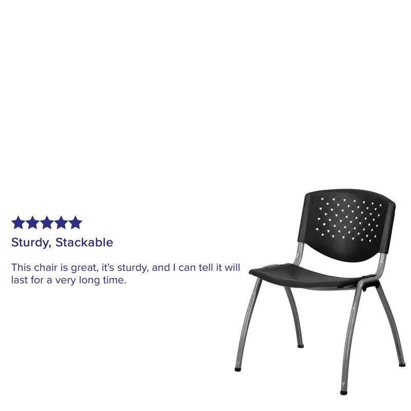 Home and Office Plastic Stack Chair with Perforated Back - Guest Chair