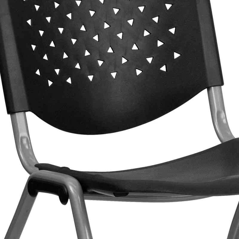Home and Office Plastic Stack Chair with Perforated Back - Guest Chair