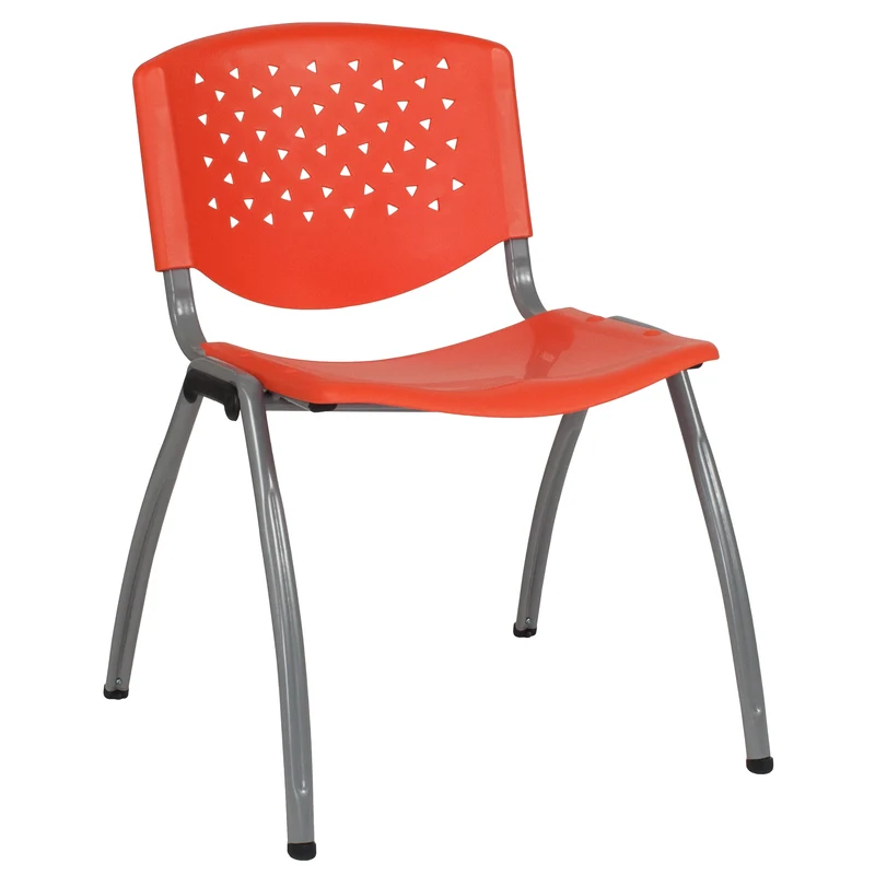 Home and Office Plastic Stack Chair with Perforated Back - Guest Chair