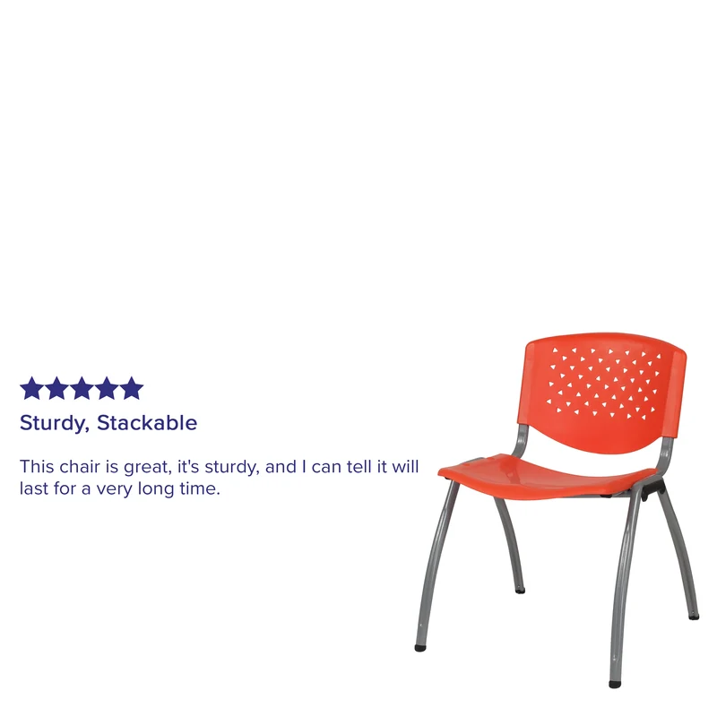 Home and Office Plastic Stack Chair with Perforated Back - Guest Chair