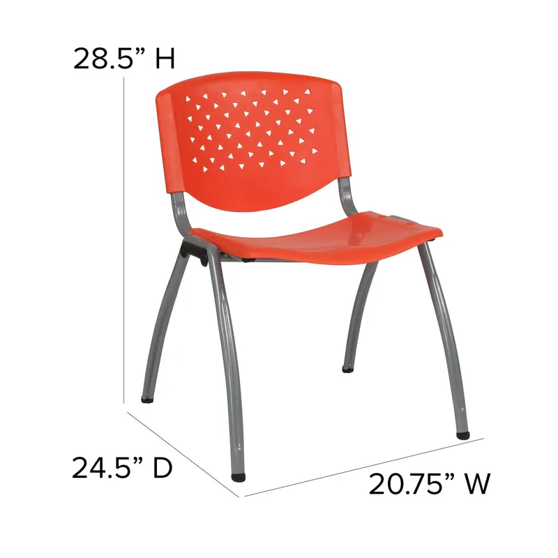 Home and Office Plastic Stack Chair with Perforated Back - Guest Chair