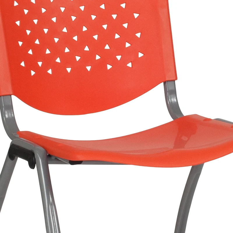 Home and Office Plastic Stack Chair with Perforated Back - Guest Chair