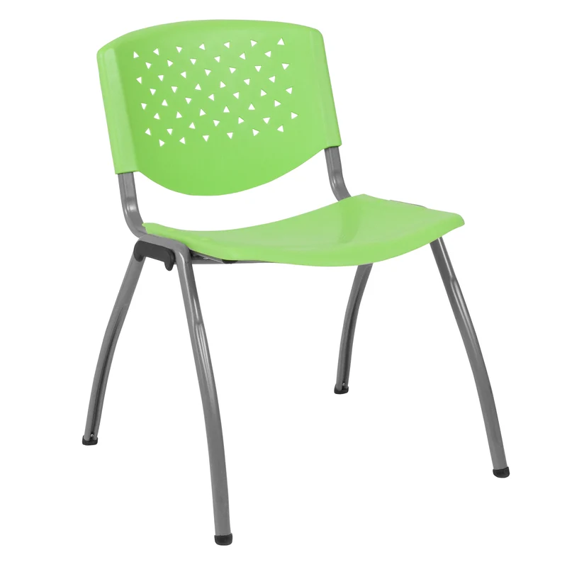 Home and Office Plastic Stack Chair with Perforated Back - Guest Chair