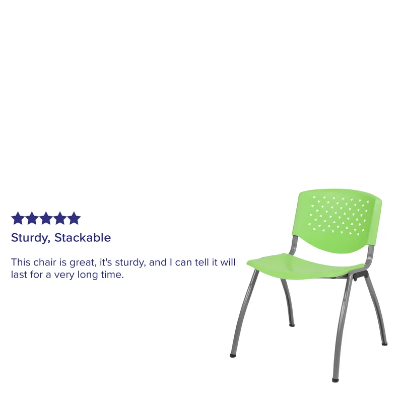 Home and Office Plastic Stack Chair with Perforated Back - Guest Chair