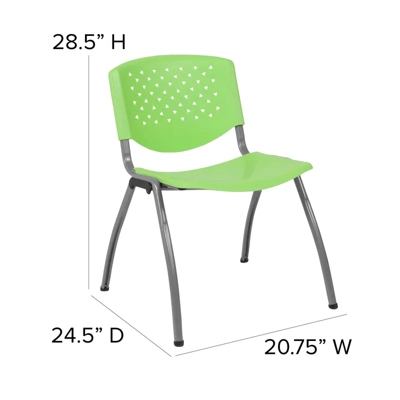 Home and Office Plastic Stack Chair with Perforated Back - Guest Chair