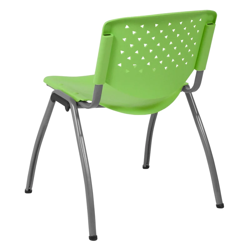 Home and Office Plastic Stack Chair with Perforated Back - Guest Chair