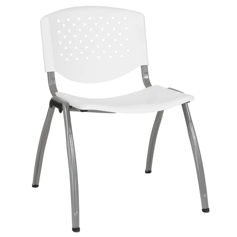 Home and Office Plastic Stack Chair with Perforated Back - Guest Chair