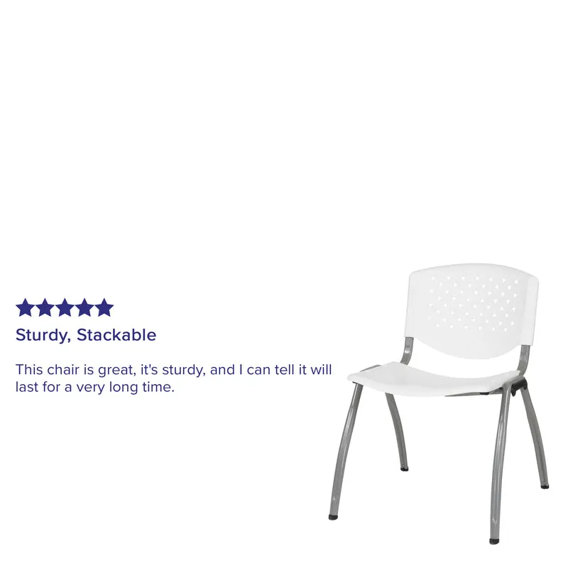 Home and Office Plastic Stack Chair with Perforated Back - Guest Chair