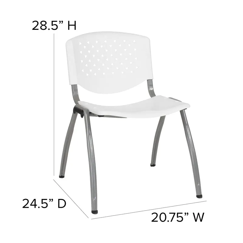 Home and Office Plastic Stack Chair with Perforated Back - Guest Chair
