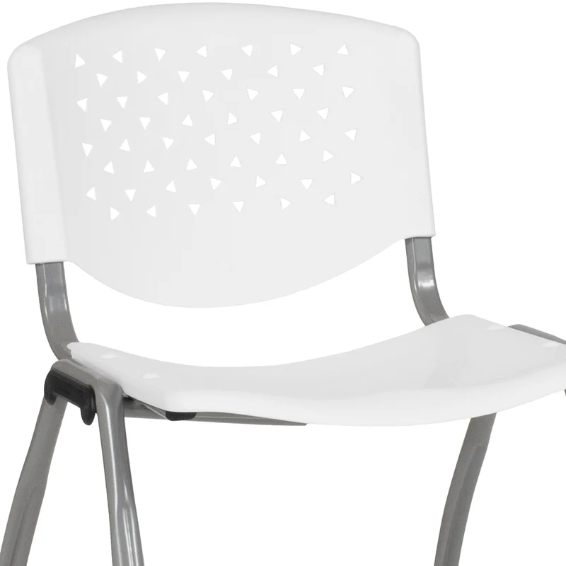 Home and Office Plastic Stack Chair with Perforated Back - Guest Chair