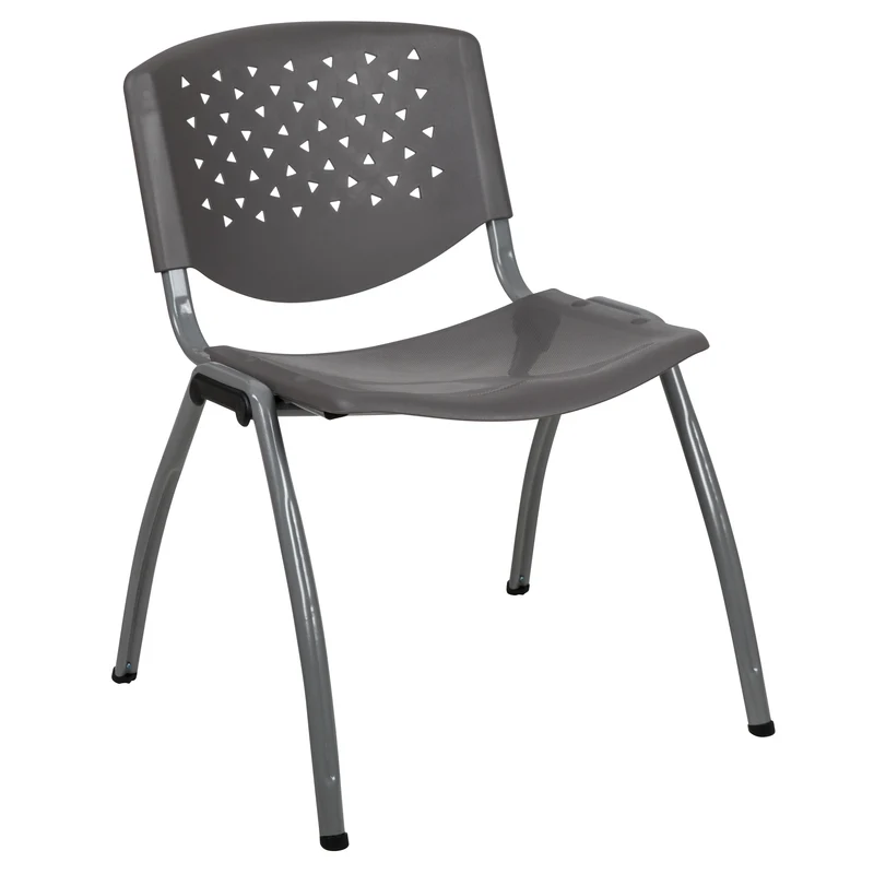 Home and Office Plastic Stack Chair with Perforated Back - Guest Chair