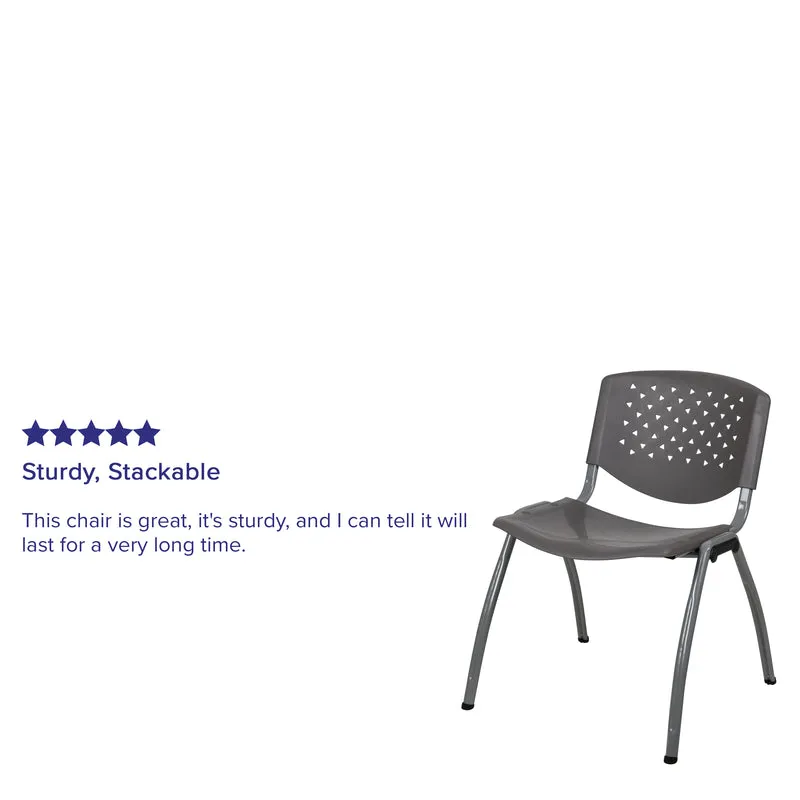 Home and Office Plastic Stack Chair with Perforated Back - Guest Chair