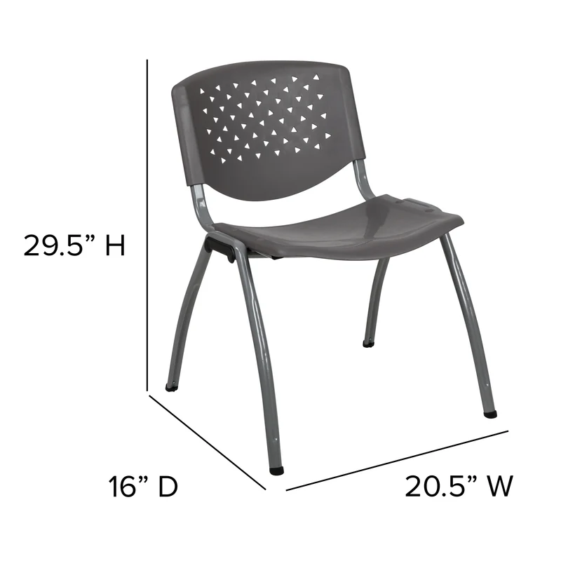 Home and Office Plastic Stack Chair with Perforated Back - Guest Chair