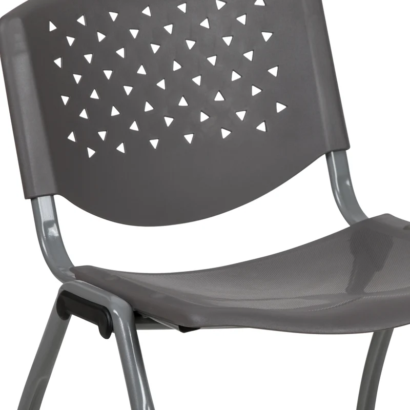 Home and Office Plastic Stack Chair with Perforated Back - Guest Chair