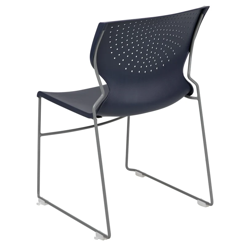 Home and Office Stack Chair with Lumbar Support and Metal Frame - Guest Chair