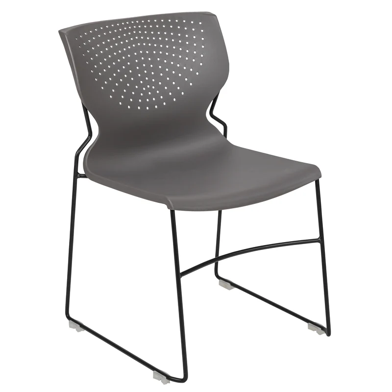 Home and Office Stack Chair with Lumbar Support and Metal Frame - Guest Chair