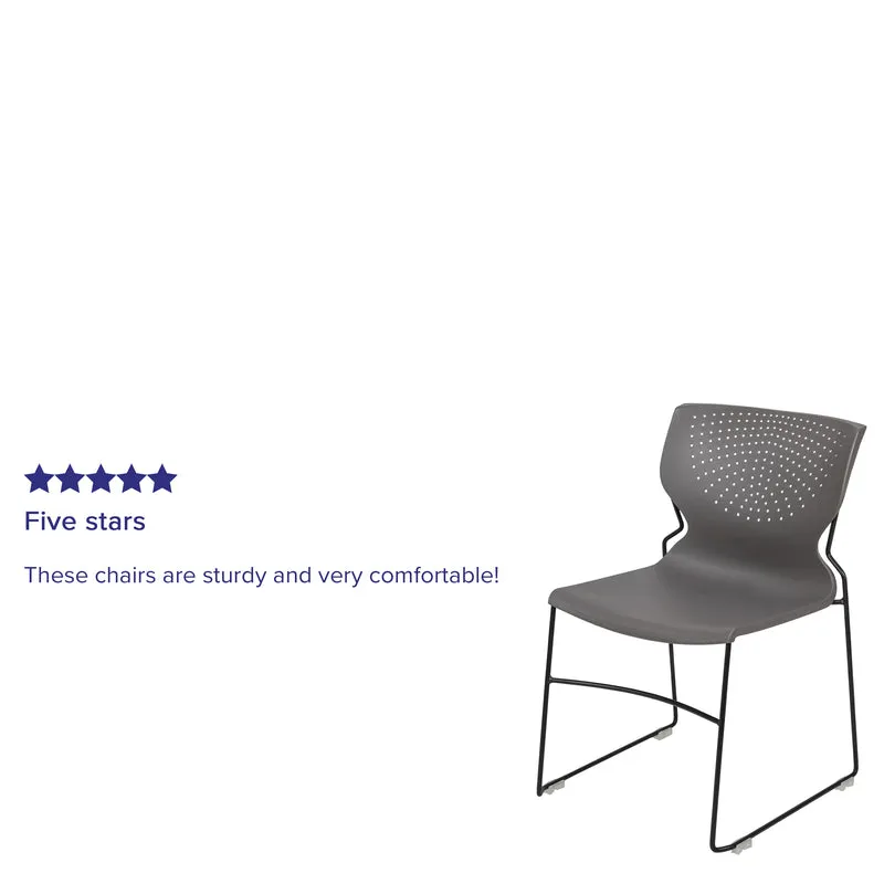 Home and Office Stack Chair with Lumbar Support and Metal Frame - Guest Chair