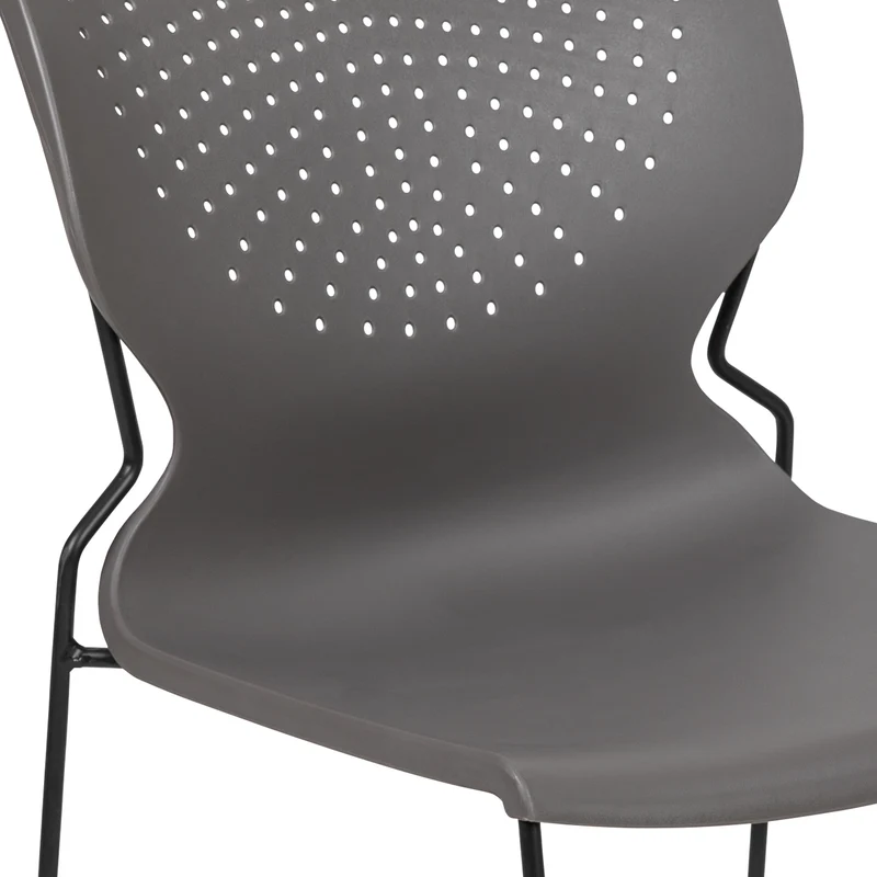 Home and Office Stack Chair with Lumbar Support and Metal Frame - Guest Chair
