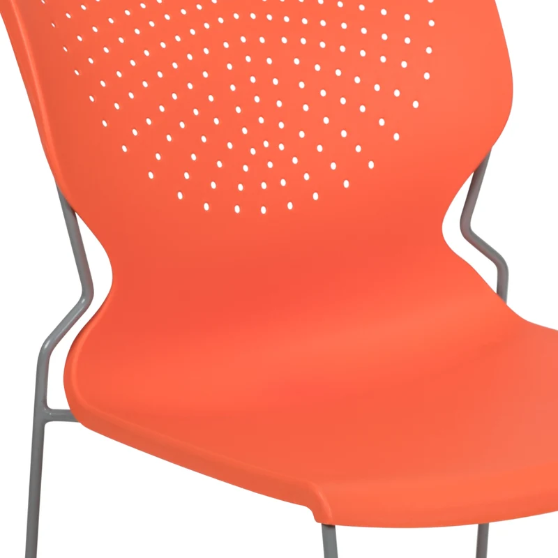 Home and Office Stack Chair with Lumbar Support and Metal Frame - Guest Chair