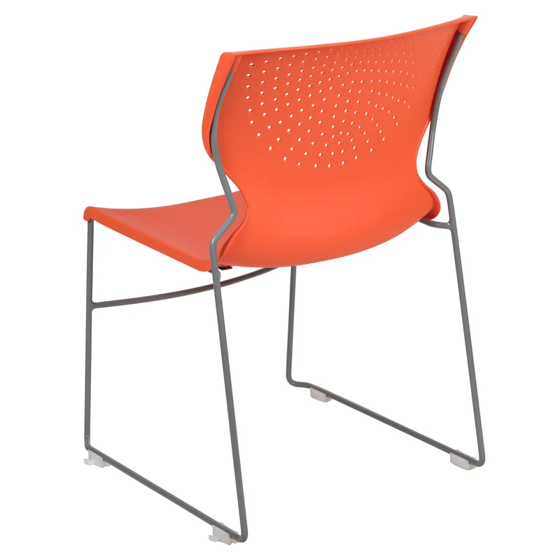 Home and Office Stack Chair with Lumbar Support and Metal Frame - Guest Chair