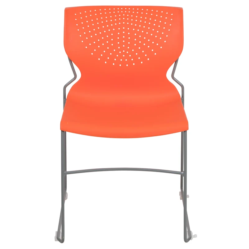 Home and Office Stack Chair with Lumbar Support and Metal Frame - Guest Chair