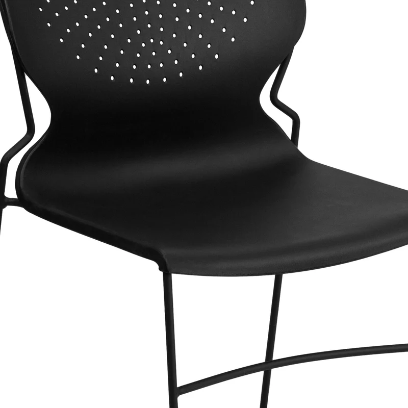 Home and Office Stack Chair with Lumbar Support and Metal Frame - Guest Chair