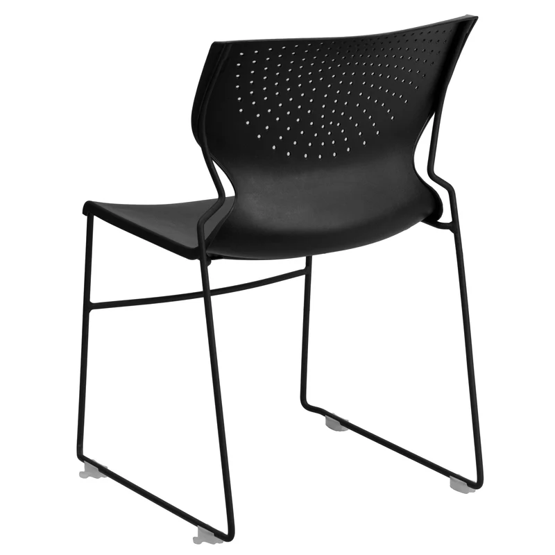 Home and Office Stack Chair with Lumbar Support and Metal Frame - Guest Chair