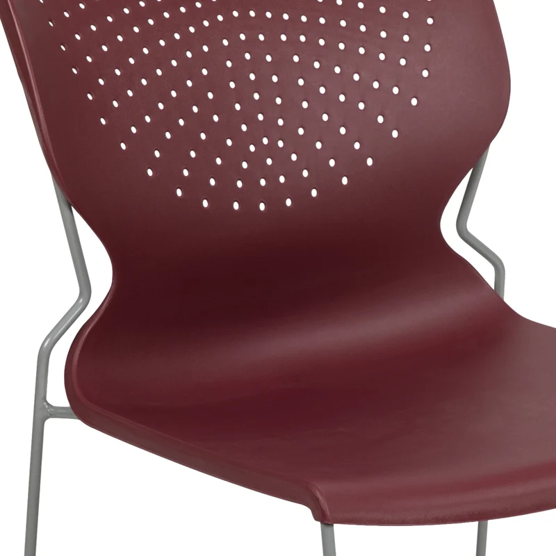 Home and Office Stack Chair with Lumbar Support and Metal Frame - Guest Chair