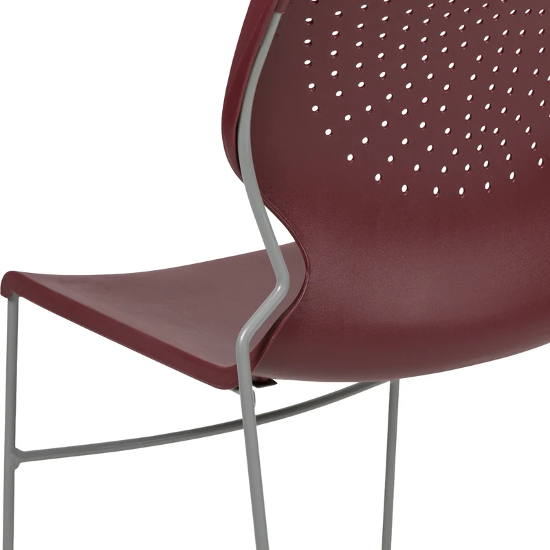 Home and Office Stack Chair with Lumbar Support and Metal Frame - Guest Chair