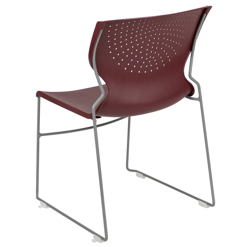 Home and Office Stack Chair with Lumbar Support and Metal Frame - Guest Chair