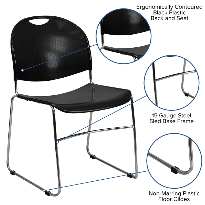 Ultra-Compact School Stack Chair - Office Guest Chair/Student Chair