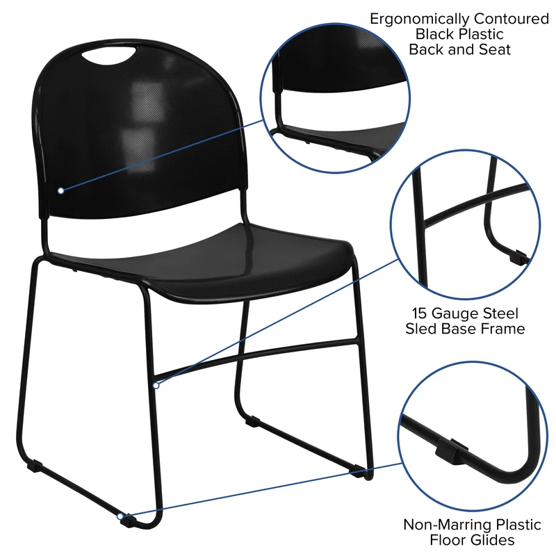 Ultra-Compact School Stack Chair - Office Guest Chair/Student Chair