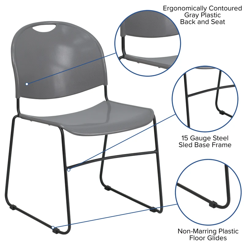 Ultra-Compact School Stack Chair - Office Guest Chair/Student Chair