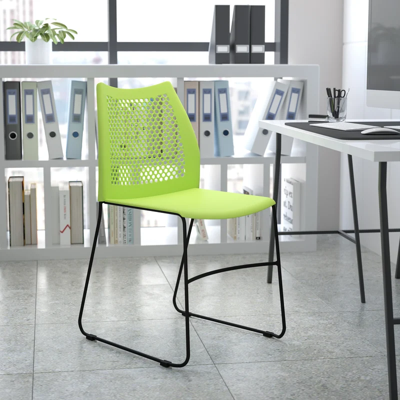 Home and Office Sled Base Stack Chair with Air-Vent Back - Guest Chair