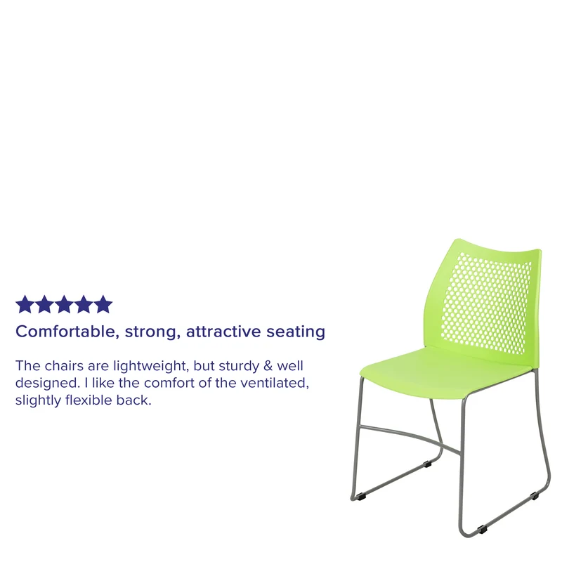 Home and Office Sled Base Stack Chair with Air-Vent Back - Guest Chair