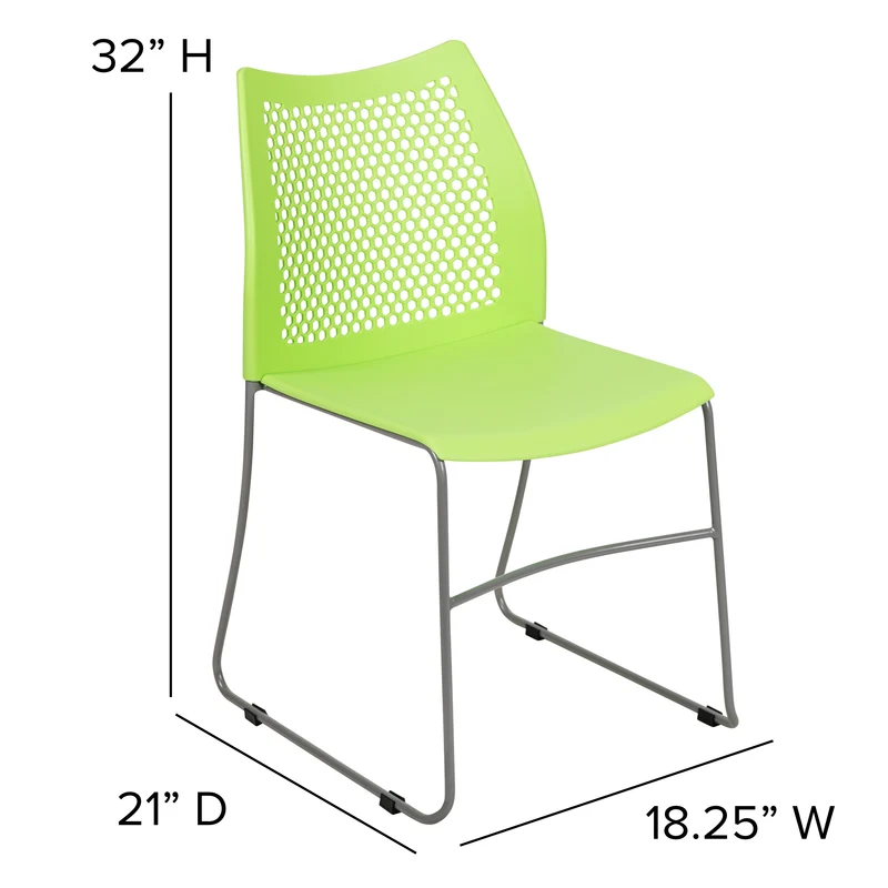 Home and Office Sled Base Stack Chair with Air-Vent Back - Guest Chair