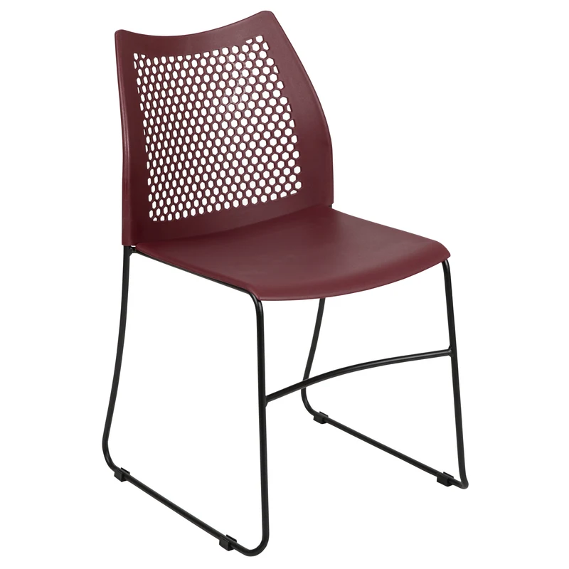 Home and Office Sled Base Stack Chair with Air-Vent Back - Guest Chair