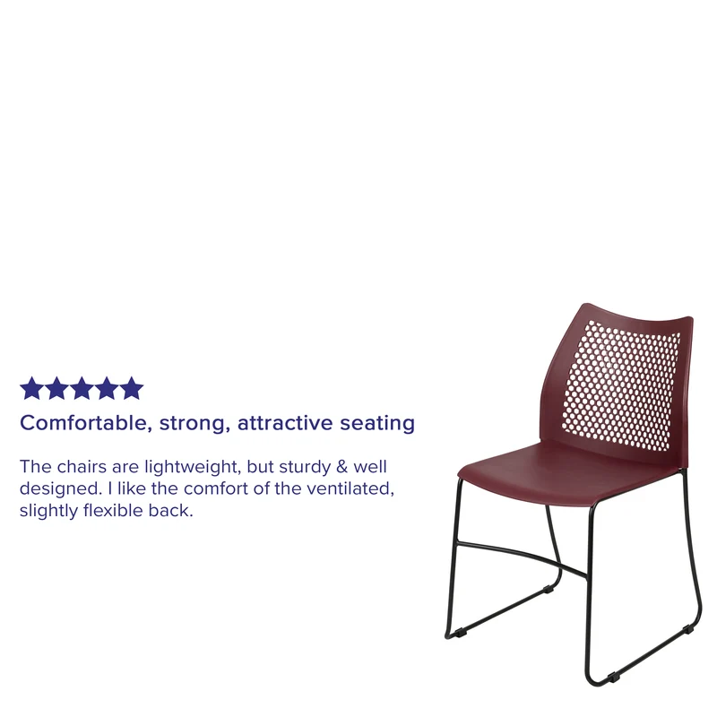 Home and Office Sled Base Stack Chair with Air-Vent Back - Guest Chair