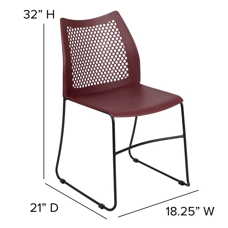 Home and Office Sled Base Stack Chair with Air-Vent Back - Guest Chair
