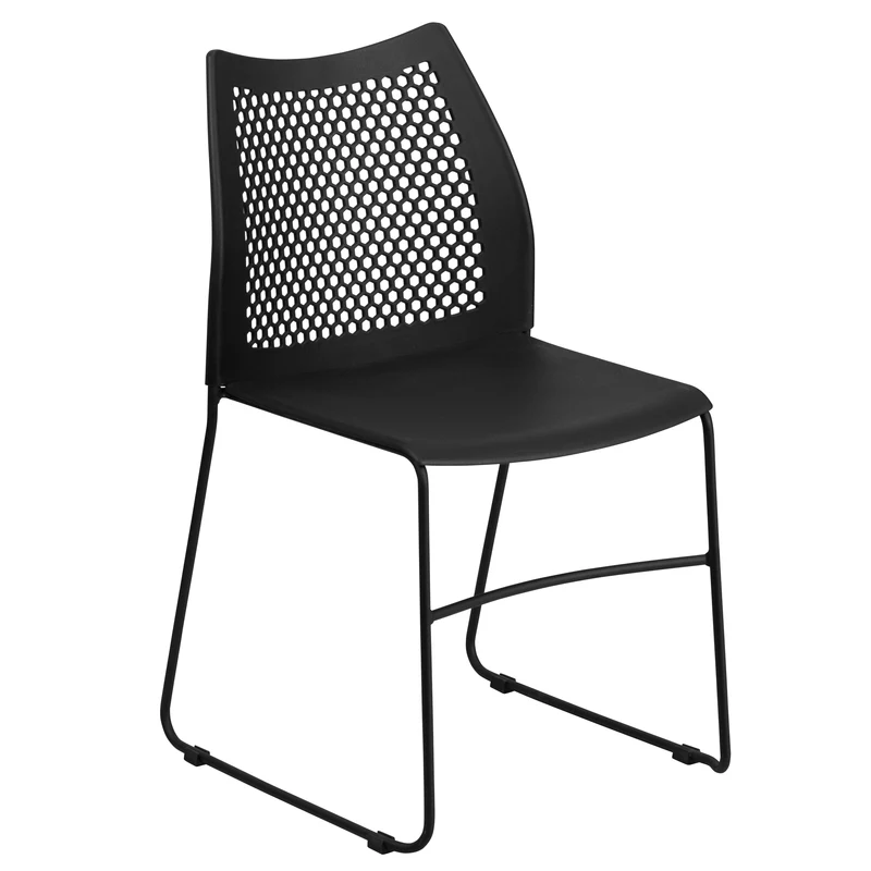Home and Office Sled Base Stack Chair with Air-Vent Back - Guest Chair