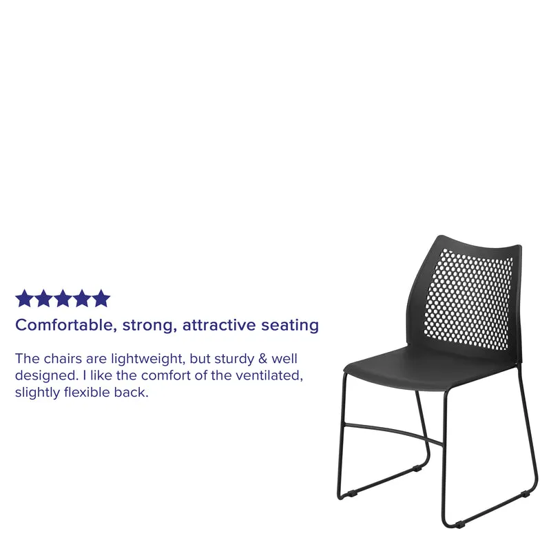 Home and Office Sled Base Stack Chair with Air-Vent Back - Guest Chair