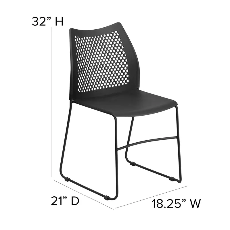 Home and Office Sled Base Stack Chair with Air-Vent Back - Guest Chair