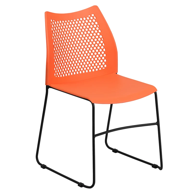 Home and Office Sled Base Stack Chair with Air-Vent Back - Guest Chair